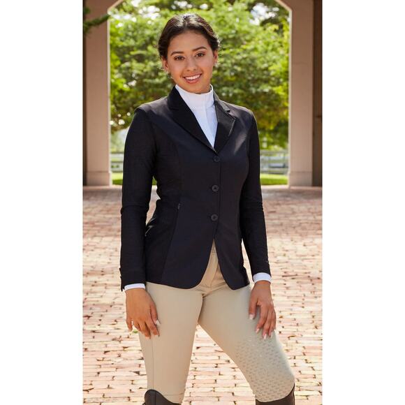 R.J. Classics Harmony Mesh Show Coat Blazer Stretch Riding Equestrian Black 18R - Picture 7 of 16